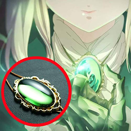 retsamradassaT Violet Cosplay Costume Necklace Pendant for Women and Unisex for Halloween, 16 inches, No Metal Type, No Gemstone, Simulated Pearl Stones, Lobster Clasp, Box Chain