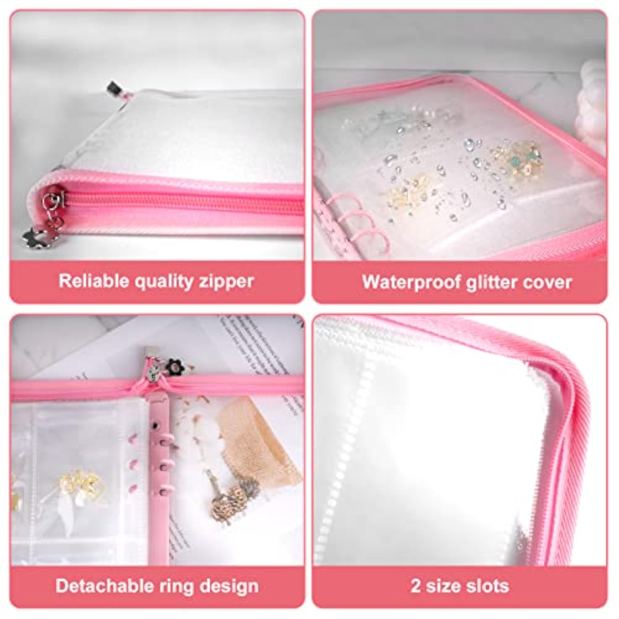 Travel Jewelry Organizer Transparent Storage Book Set