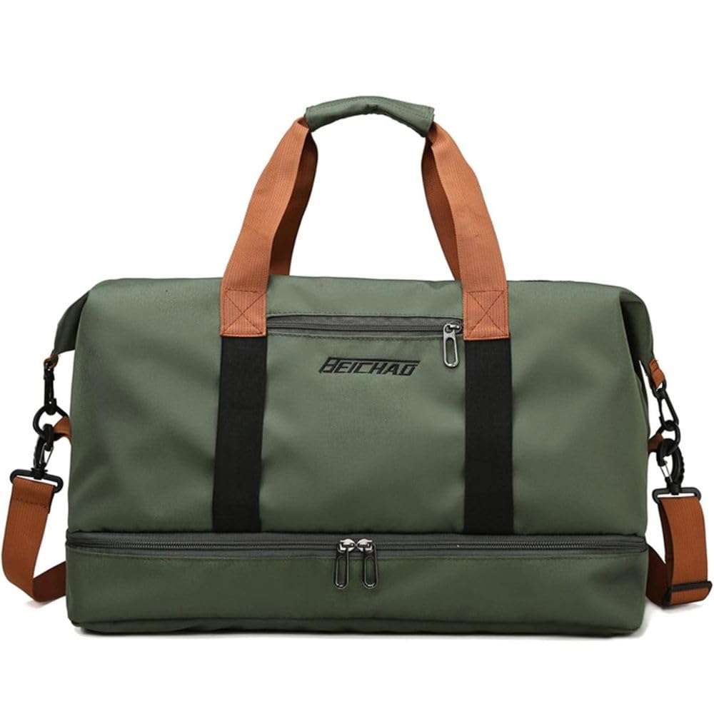 CAVALO – Be Unique Duffle Cum Tote Bag Weekender/Overnight Bags for Women and Men, for Travel, Sports, Gym Bag, Waterproof with Shoe and Wet Clothes Compartments (Green)-image-30