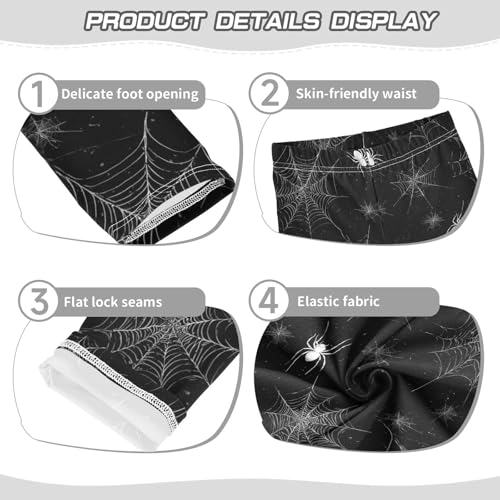 Vdsrup Girls Leggings Halloween Spider Web Black Kids Length Leggings Pants Toddler Athletic Soft Tights Trousers 4T3
