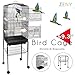 ZENY 63.4 Inch Bird Cage, Rolling Wrought Iron Parrot Cage with Side-Out Tray, Storage Shelf, Pet Bird House for Parrot Cockatiel Cockatoo Parakeet Macaw Finches