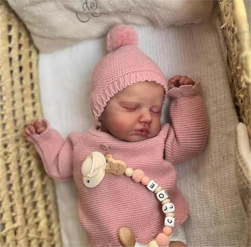 Anano Full Body Silicone Reborn Baby Dolls Realistic Girl 20 Inch Soft Real Life Looking New Born Baby Dolls Squishy Silicone Babies Anatomically Correct for Kid 3+ (LL-Pink)