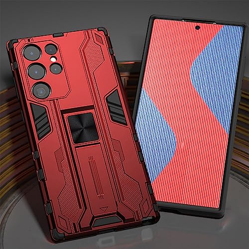 Coque Samsung S21 Ultra antichoc rouge avec support béquille intégré