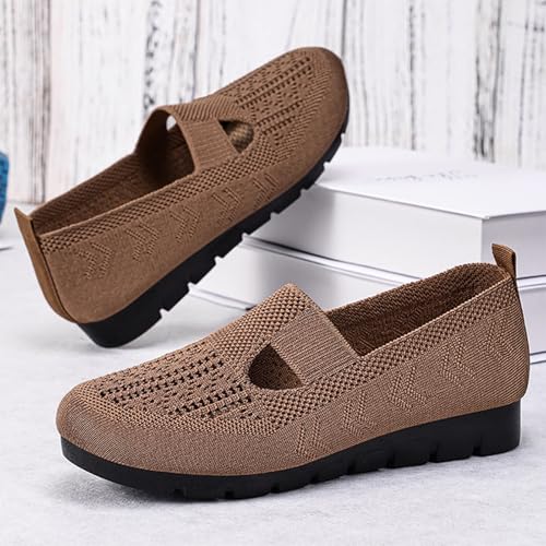 Women's Woven Orthopedic Breathable Running Shoes Soft Slip on Arch Support Walking Tennis Shoes Lightweight Non Slip Sneakers for Gym Workout Work4