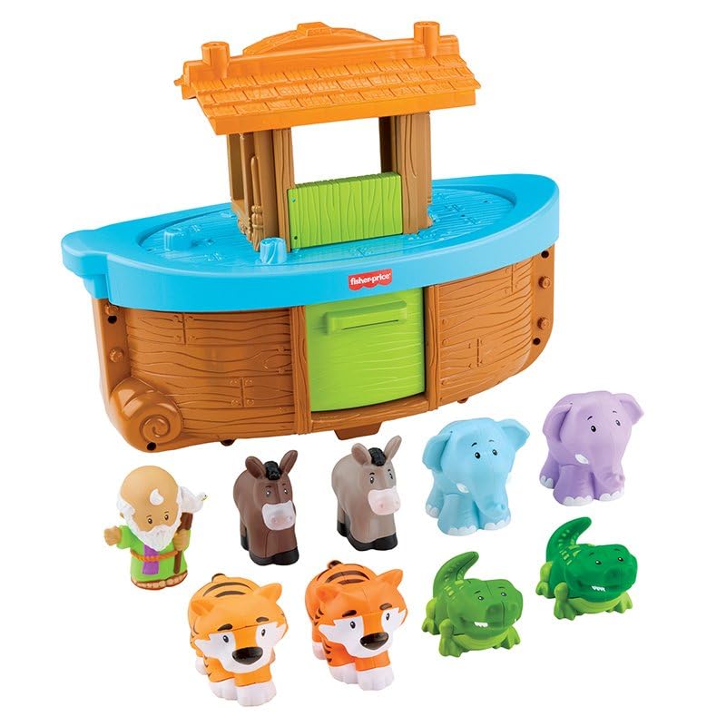 Fisher-Price Little People Toddler Toy Noahs Ark Playset with 9 Animals and Noah Figure Gift for Ages 1+ Years