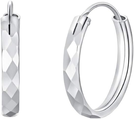 Big Hoop Earrings,925 Sterling Silver Hoop Earrings for Women Girls 2 3 4 5 6 cm Sensitive Ears