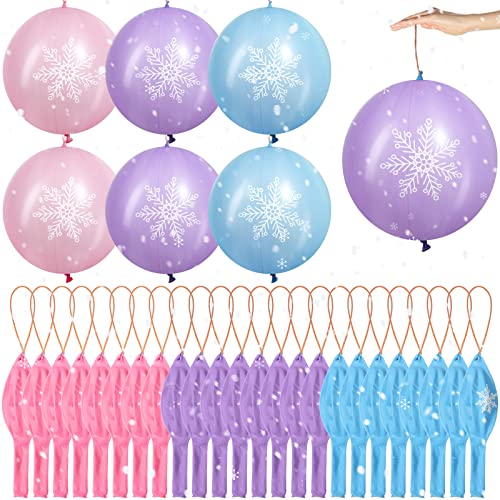 Leitee 36 Pcs 18 Inch Snowflake Punch Balloons Winter Theme Party...