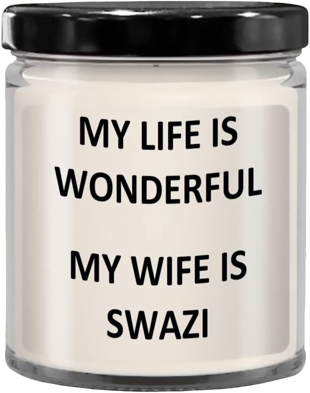 Gift for Swazi Husband Birthday Eswatini Soy Candle Wax Jar Vanilla Handmade