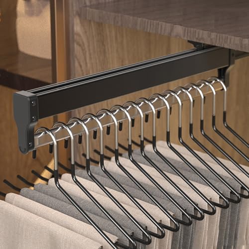 Genérico Barra para Colgar Pantalones extraíble de Alta Resistencia - Organizador de Armario y Barra de Valet para guardarropa - Perchero Deslizante para Ropa y toallero Que Ahorra Espacio - Ideal pa