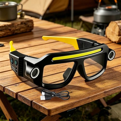 Gafas con luces LED ajustables y batería USB para inspección técnica 2