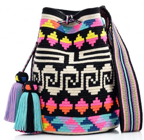 Image of WYOU Designer Collection Wayuu Hand-Crochet Woven Bag - Boho Crossbody, Colorful Purses for Women