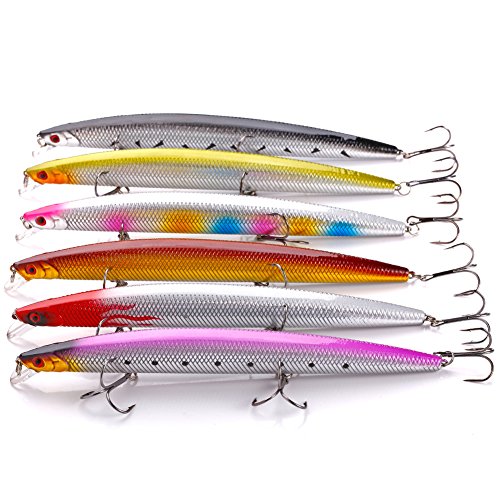 YONGZHI Minnow Fishing Lures Shallow Deep Diving Swimbait Crankbait Fishing Wobble Multi Jointed Hard Baits for Bass Trout Freshwater and Saltwater-Type5