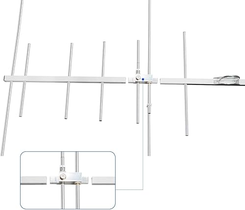 Miniatura 2 de HYS Antena Yagi de doble banda 9.511.5dBi 100 W 8 elementos haz 6.6 ft27.6 in VHFUHF antena Yagi al aire libre con perno en U para radiorepetidor