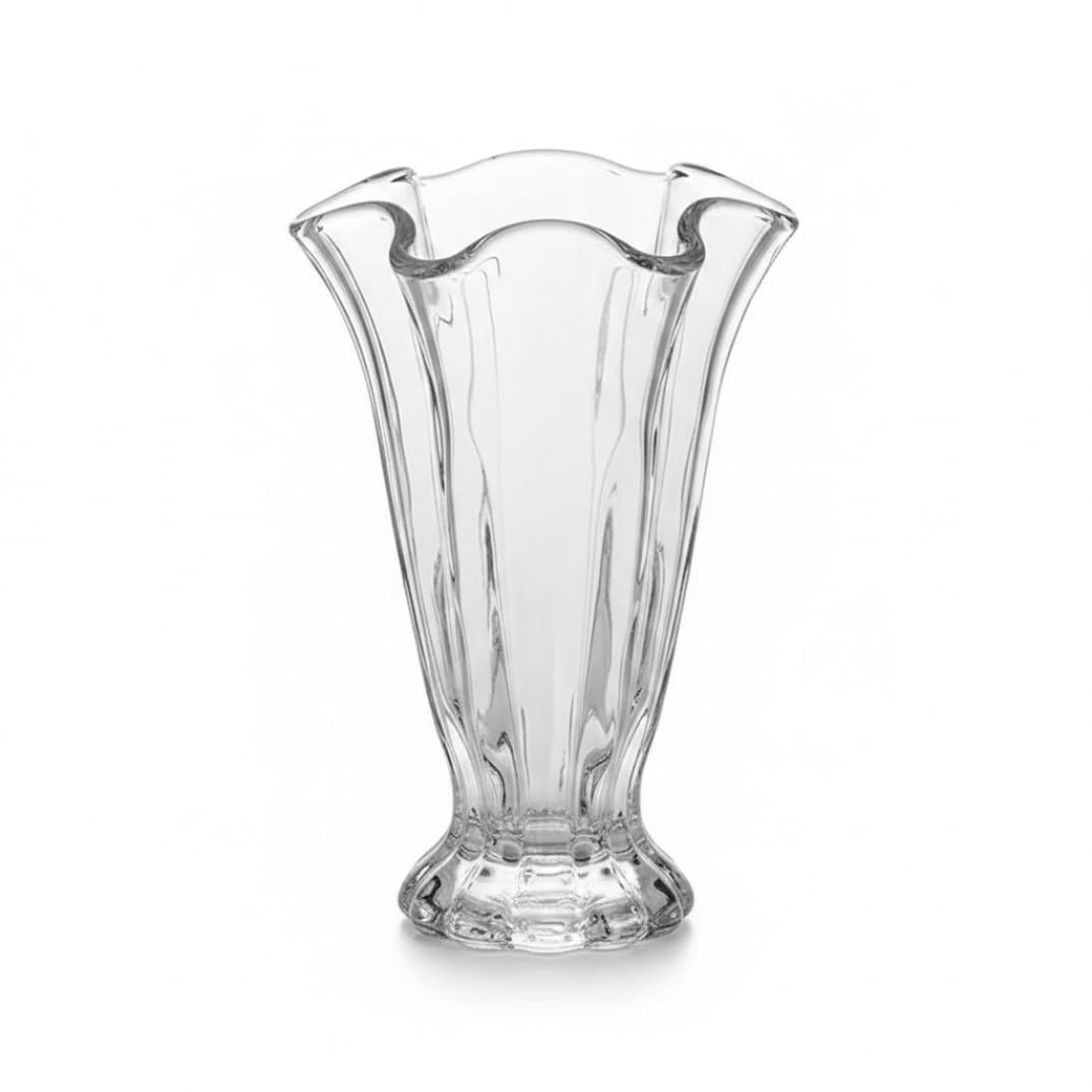 Vase en cristal transparent stable anti-basculement 22 x 15 cm