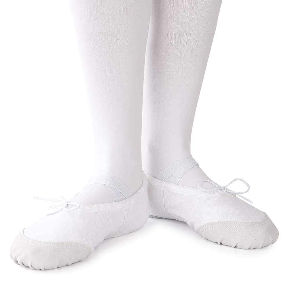 Soudittur Zapatillas de Ballet Suela Partida de Cuero Calzado de Danza para Niña y Mujer Adultos Tallas 21-44