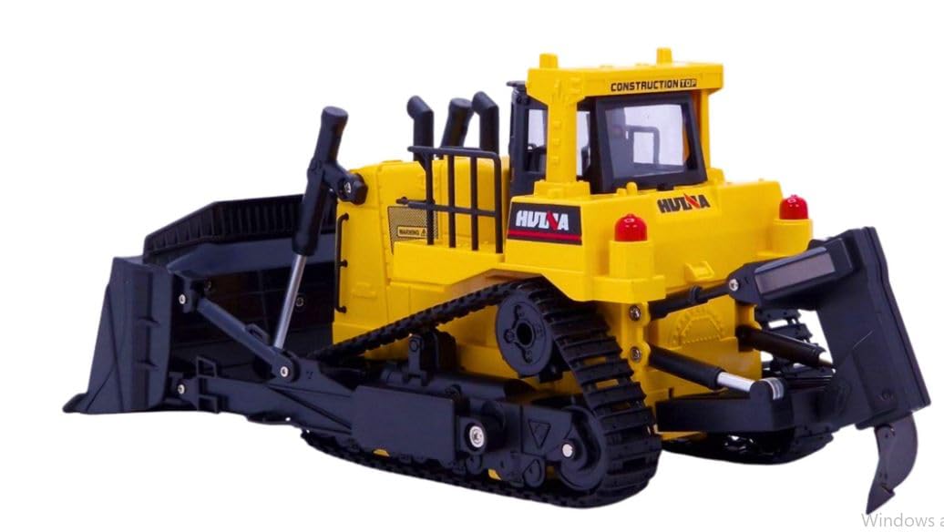 Huina Die-Cast Bulldozer Metall Standmodell, professionell nachgebildetes Baufahrzeug im Maßstab 1:50