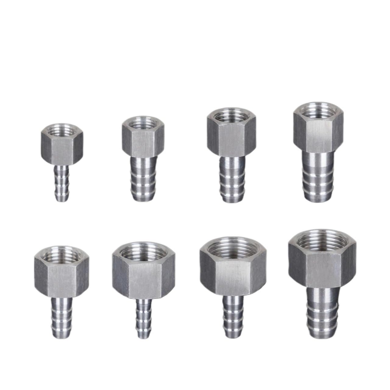 Raccord de tuyau cannelé 6 8 10 12 mm x M10 M12 M14 M16 M18 M20 métrique femelle en acier inoxydable 304 connecteur de raccord de tuyau haute pression(6-M18x1.5)
