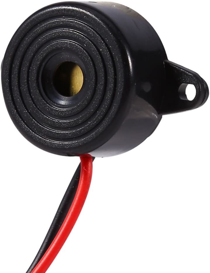 AUTOZOCO Zumbador para Luces de Coche olvidados, Diámetro 23 mm, Altura 12 mm, Cable 100 mm, Voltaje Trabajo DC 3-24V, Voltaje Nominal DC 12V, Corriente Nominal MAX: 10 mA, Salida Sonido 85dB a 95dB