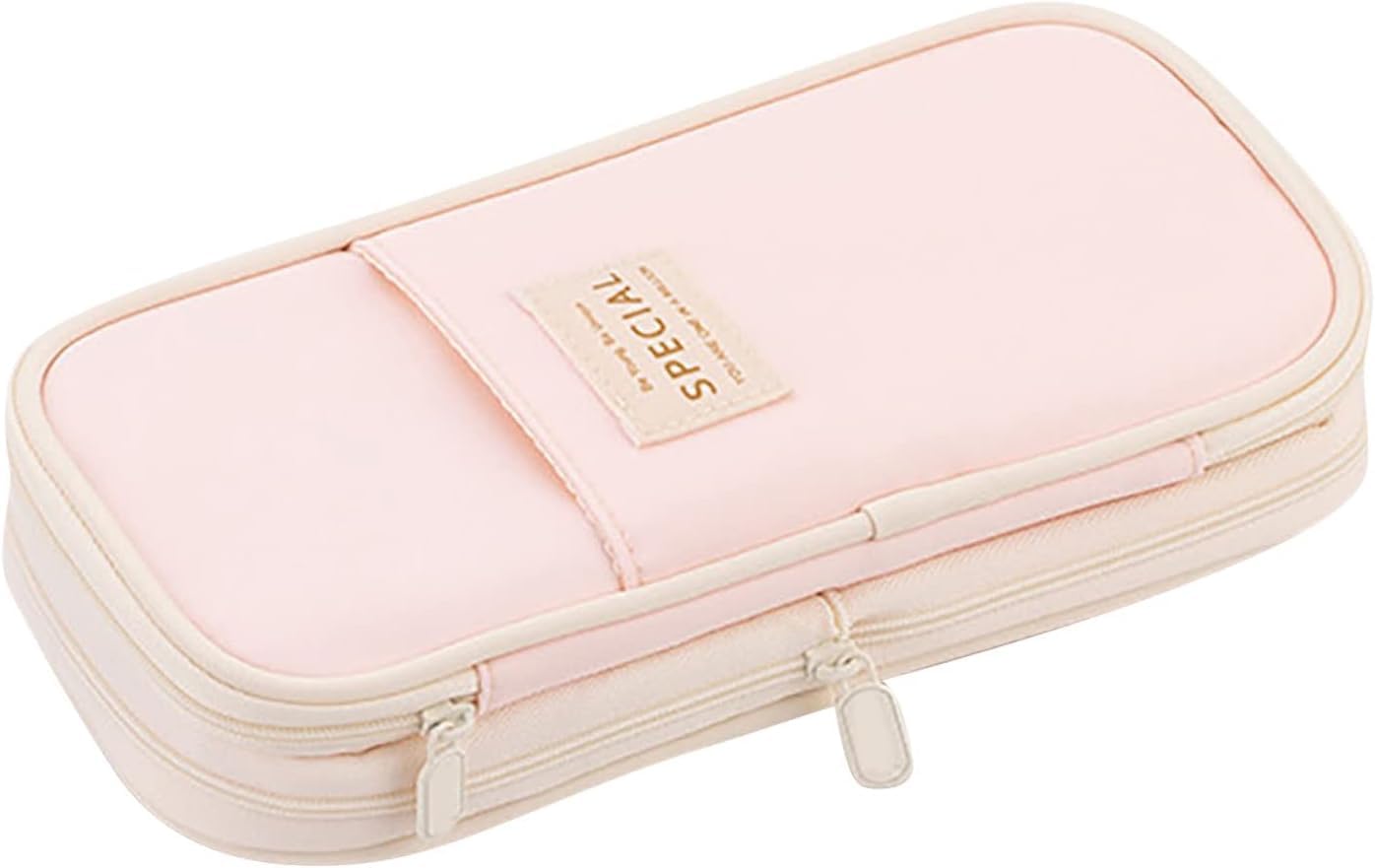 EASTHILL Big Capacity Pencil Case Large Pencil Pouch Stationery Pen Bag for Teen Girls-Green (Pink)