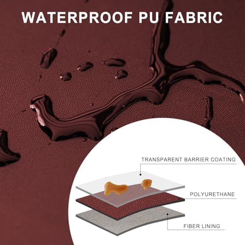 PU Leather RV Dinette Cushion Covers, Watertight Slipcovers for Camper Furniture, Anti-Slip Sofa Covers, Set of 2 (Milk Color) - for RV Dinette and Sofa Protection