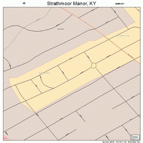 Large Street & Road Map of Strathmoor Manor, Kentucky KY Printed