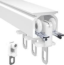 Silent Aluminum AlloyTrack System - Riel de techo grueso para separadores de habitaciones, puertas correderas, dormitorios, armarios y salas de estar, color blanco, 0,7 m