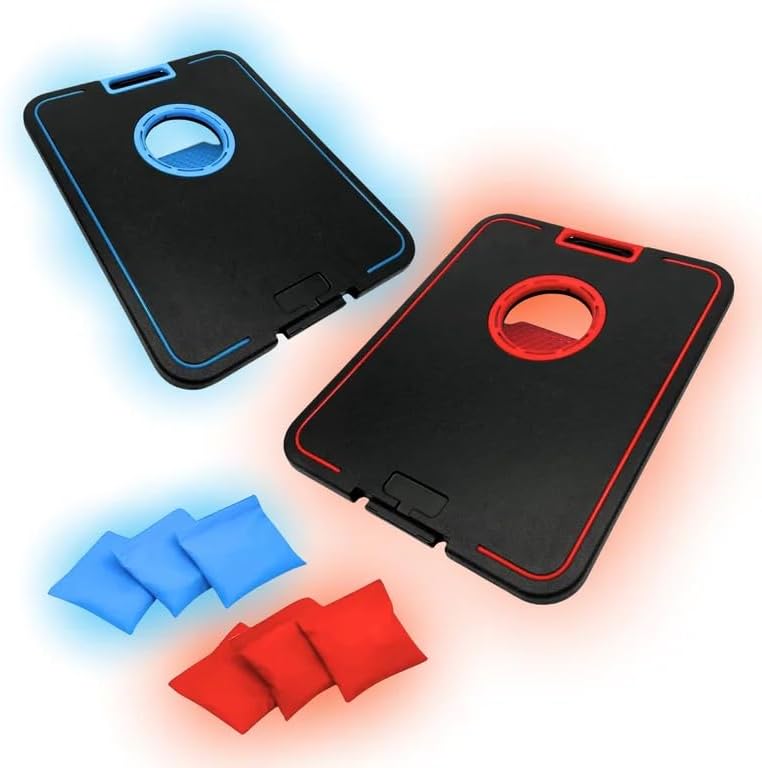 Light Up Bean Bag Toss with 6 Bags LED Cornhole Lights for Board Perfect for Outdoor and Indoor Play