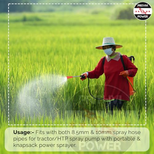 Image of Portable Power 8.5MM Sprayer Gun Long with Flower Cap for Use in Agriculture, Horticulture, Farm, Green House Fit to HTP and Power Sprayer Brass SS and ABS Plastic Gun (Red)