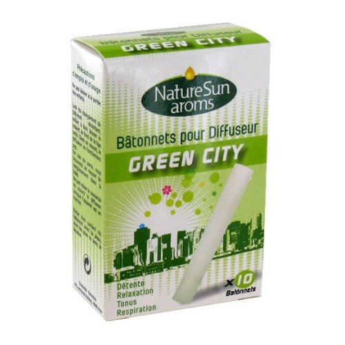 NatureSun AromsGreen City Sticks – 10 Sticks – Optimum Use of Green City Diffuser