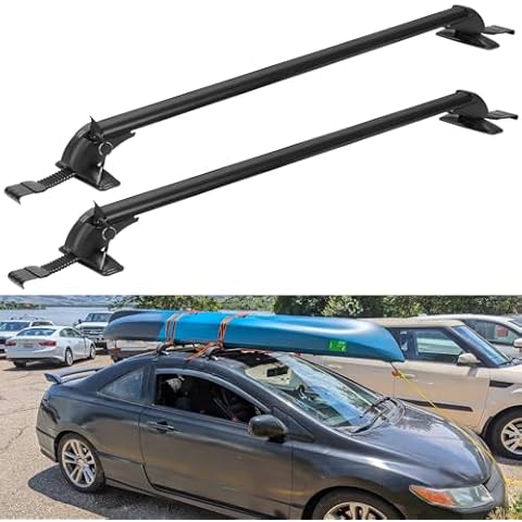 Moclever Car Roof Rack Cross Bar with Anti-Theft Lock Adjustable Window Frame for Bike Kayak Cargo Luggage, Distance Between The Rain Gutters is 42.91in to 44.88in Cover