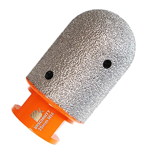 Diamond Finger Milling Bits,BRSCHNITT 35mm Dry Core Drill Bit with M14 thread for Enlarging Shaping Existing Holes of Porcelain Tile Ceramic Marble Granite Countertop