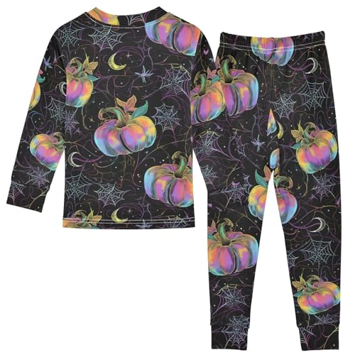 Fustylead Vibrant Pumpkin in Neon Color Pajamas Cotton Sleepover PJ Set Long Sleeve Lounge Wear2