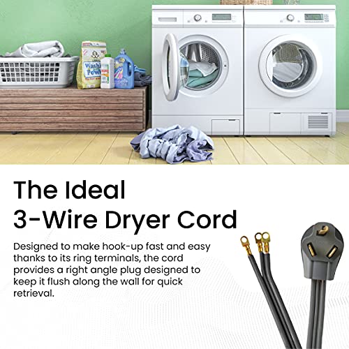 Go Green Power Inc. Gg-27104 4’ 3-Wire Dryer Cord, 20 Amps, 4 Ft #TOP3