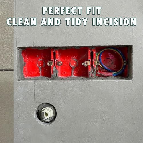 Image of Square Hole Cutter for Electrical Box, Portable Rectangle Slot Cutter, Alloy Steel Electric Concrete Saw, Fast-Cutting One Step Hole Tool, for Brick Concrete Cement Stone