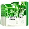 Aloe Facial Skincare Sheet Hydrating Moisturizing Revitalizing Facial Skincare Sheet for Dry, Oily, Sensitive and Tired Skin 25ml/0.8oz, Pack of 10