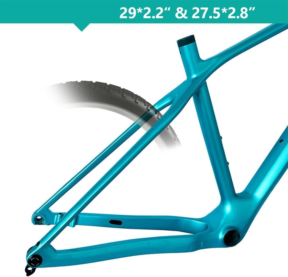 TUJISEK Mountain Bikes Frame Carbon Fiber 27.5 29er Mountain Bikes Frame Disc Brake Thru Axle 12 * 148mm Boost Routing Internal Ultralight