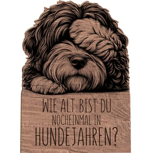 Hund Geschenk Holzkarte - Hundejahre Geburtstagskarte | Hundeliebhaber Deko, Lustiges Hundemotiv, Geschenk für Hundehalter, Hund Geburtstag, Lustiges Geschenk für Hundebesitzer, für Hundeliebhaber