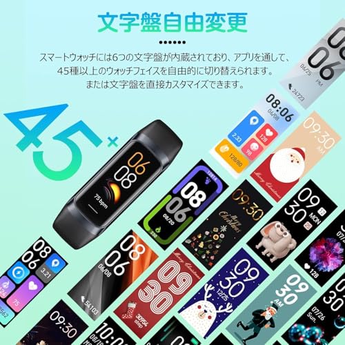 LAMA スマートウォッチ C60 レディース iPhone対応 歩数計 ストップウォッチ 運動記録 着信通知 座り過ぎ通知 アンドロイド対応 ブラック