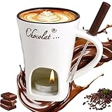 Schokoladen Fondue Becher Set, 130ml Keramik Schokoladenfondue Tasse...