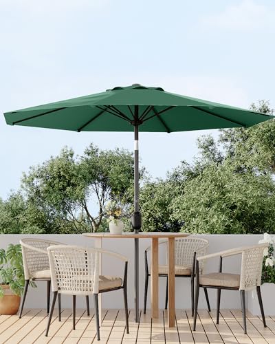 7.5FT Outdoor Patio Umbrella, Outdoor Table Umbrella, Market Umbrella With Push Button Tilt and Crank, 6 Sturdy Ribs UV Protection Waterproof for Garden, Deck, Backyard, Pool,Navy Blue