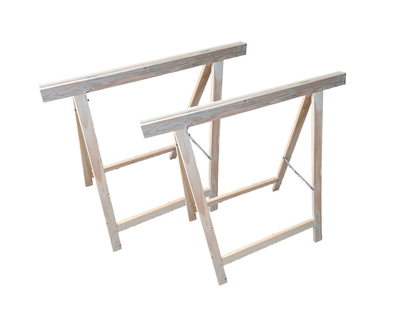2er Set einfacher standard Holz-Arbeitsbock oder Tapezierbock 2-sprossig - Sägebock - Klappbock - Montagebock - Arbeitsbock - Tapezierbock - Unterstellbock - Stützbock