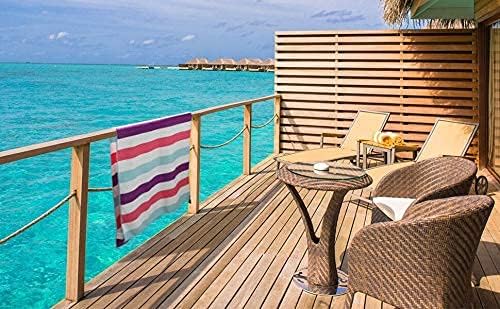 Miniatura 7 de Exclusivo Mezcla - Toalla de playa de microfibra de secado rápido, grande, repele la arena, para viajes, campamento, deportes súper absorbente,