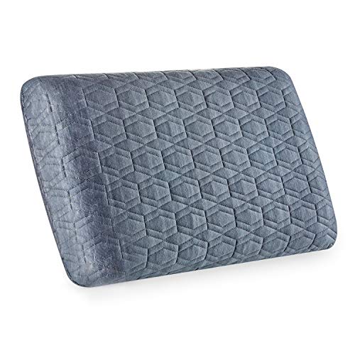 Image of The White Willow Pillow Orthopedic Memory Cooling Active Air Foam Regular Size Neck & Back Support Bed Pillow for Sleeping with Premium Knitted Viscose Fabric Zipper Cover (21.5 inch x 13.5 inch x 4 inch) Grey