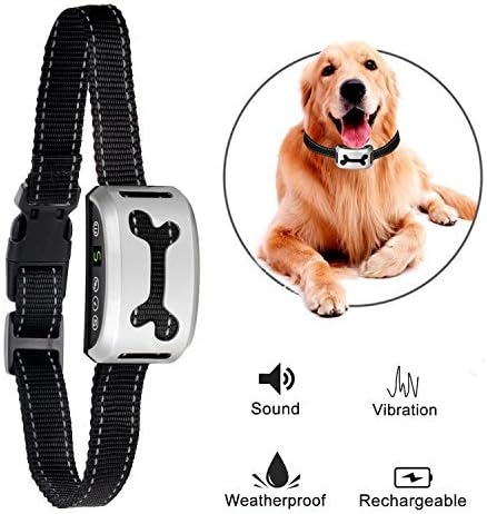 OWNPETS No bark Collar, Harmless Dog Anti Bark Control Collar with 7 Adjustable Levels No Harm Warning Beeper and Static Shock for 6.6-120 lbs Dog Anti Barking Training Collar