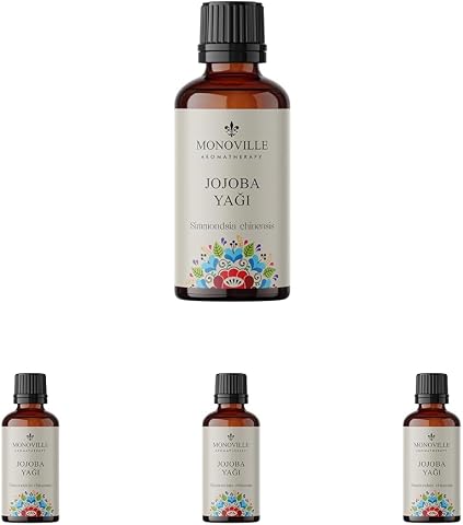 Monoville Jojoba Yağı 30 ml Soğuk Sıkım%100 Saf ve Doğal (Jojoba Oil) (4 paketi)