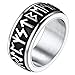 FaithHeart Edelstahl Spinnerring drehbarer Fingerring Viking Rune Ring Herren Männer Ring mit Rune Symbol für Weihnachten Valentinstag