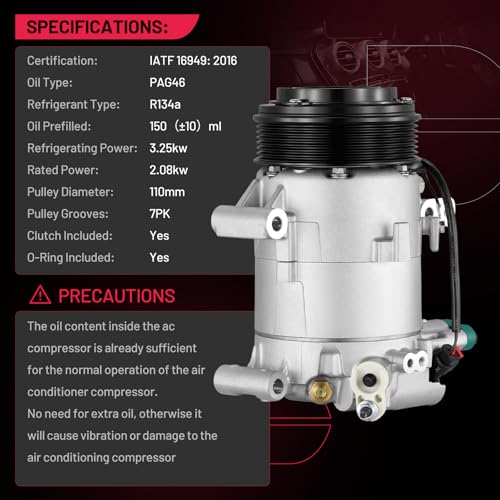 BDFHYK 198276 Air Conditioning A/C Compressor with Clutch Compatible with Honda Civic 2.0L 2016-2021, Replacement 197276, 388105BAA01, 388105BAA02, 388105BAA03 by BDFHYK - Image 6