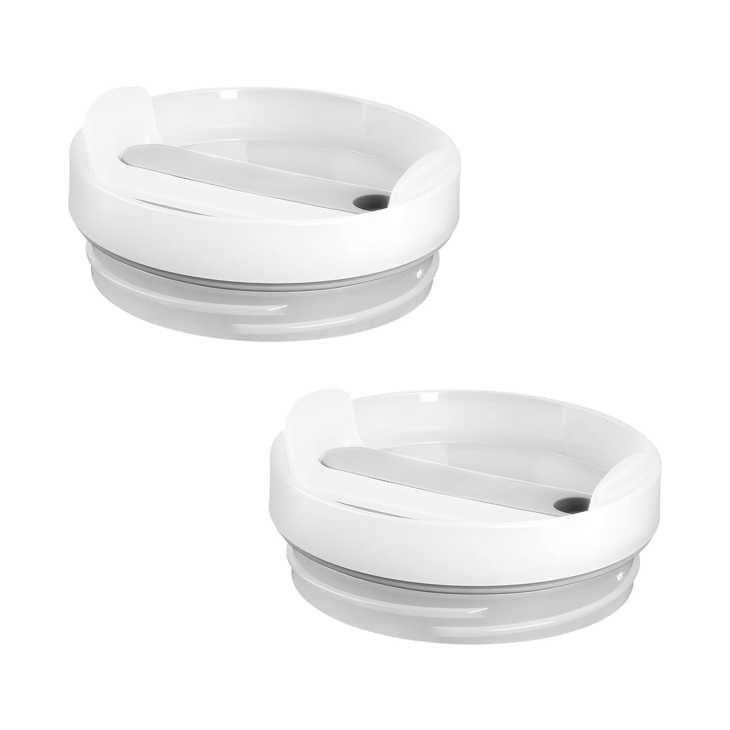 Gaomumu 2PCS BPA-Free Polystyrene Tumbler Lids, 40oz Splash Resistant & Leak-Proof Glass Bottle Replacement Covers with Straw Hole, Ideal for Office, Home, and School Use(White)