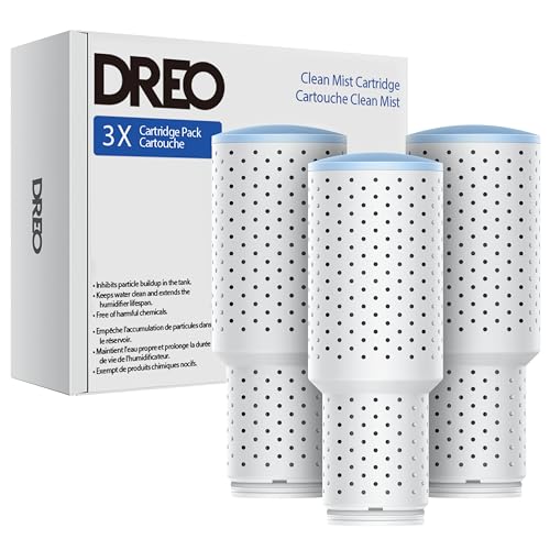 DREO Clean Mist Cartridge 3-Pack for Humidifiers, Compatible with...