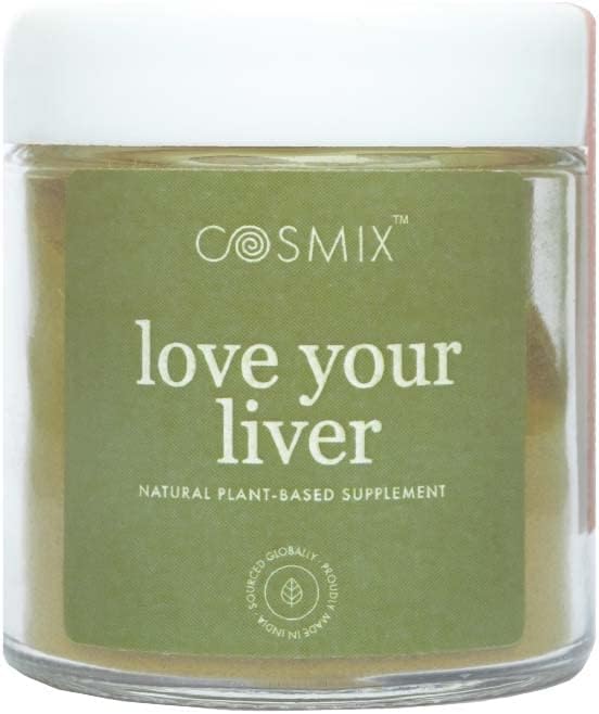 Cosmix Love Your Liver - Milk Thistle, Bhumi Amalaki & Turmeric Superfood Blend | Liver Detox Supplement | Support Liver & Kidney Health| No Preservatives, Plant Based | 60g-40 servings 40 days Pack
